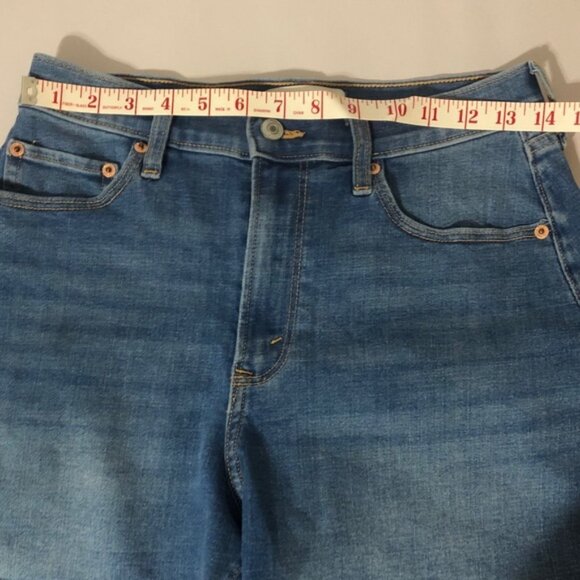 A&F Classic Blue Women's Curve Love High Rise Dad Shorts size 27 - Picture 4 of 12